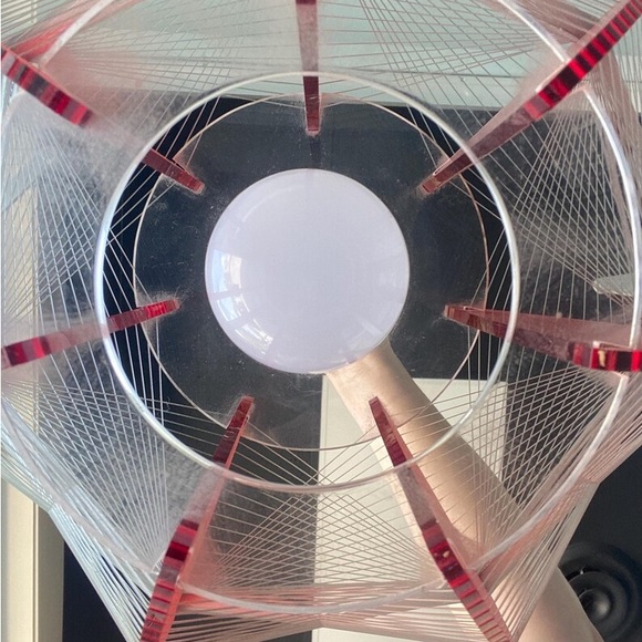 Vintage light fixture hanging red acrylic string atomic Paul Secon style - Picture 6 of 8